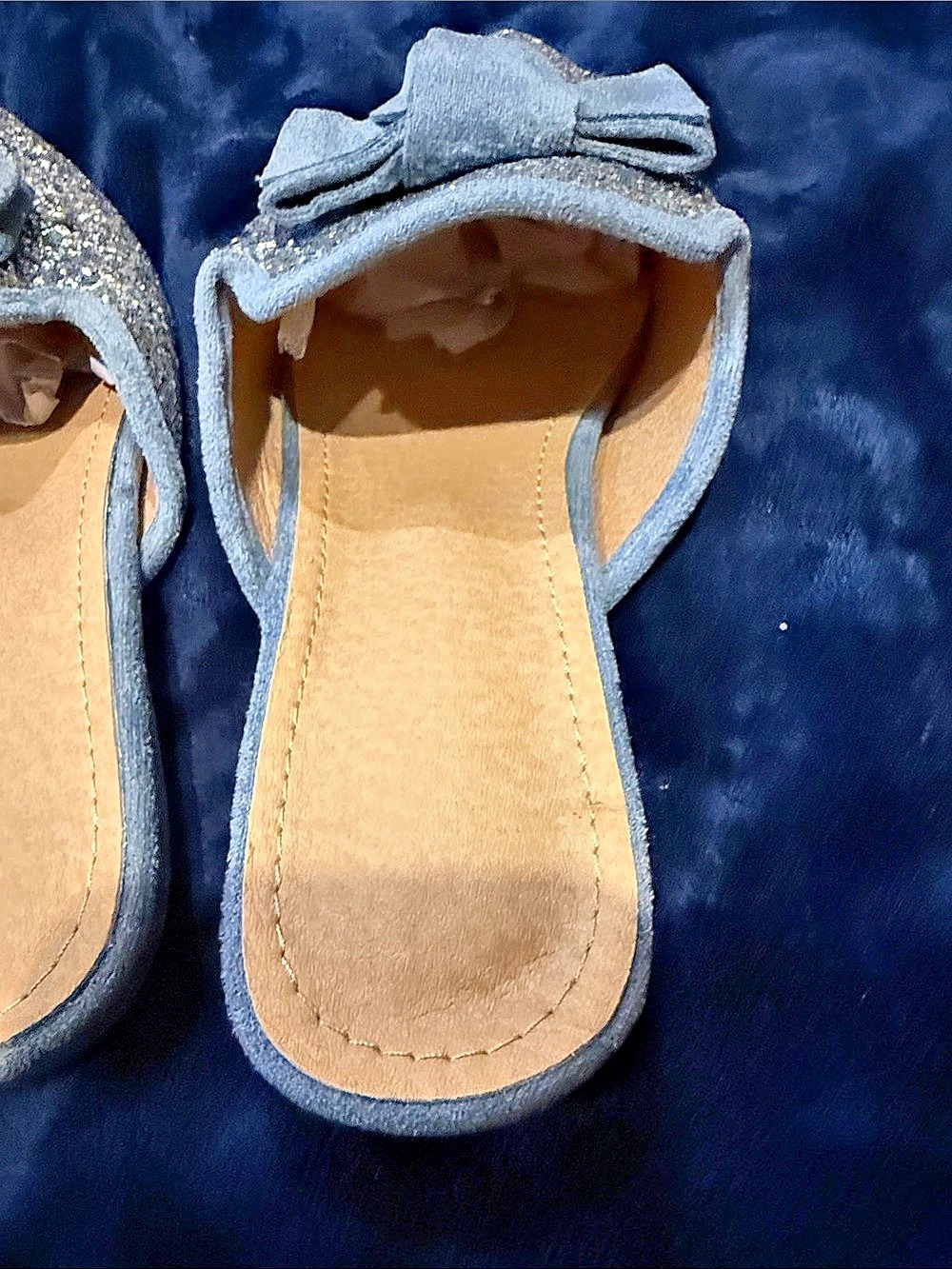 Glitter Bow Mules BLUE SOARKLE EU 42 size 8.5 BNWOB - Picture 7 of 7